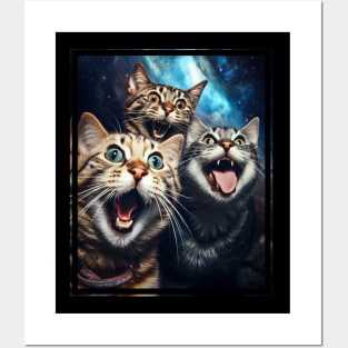 Funny Cat Moon Selfie Cute Kitten Posters and Art